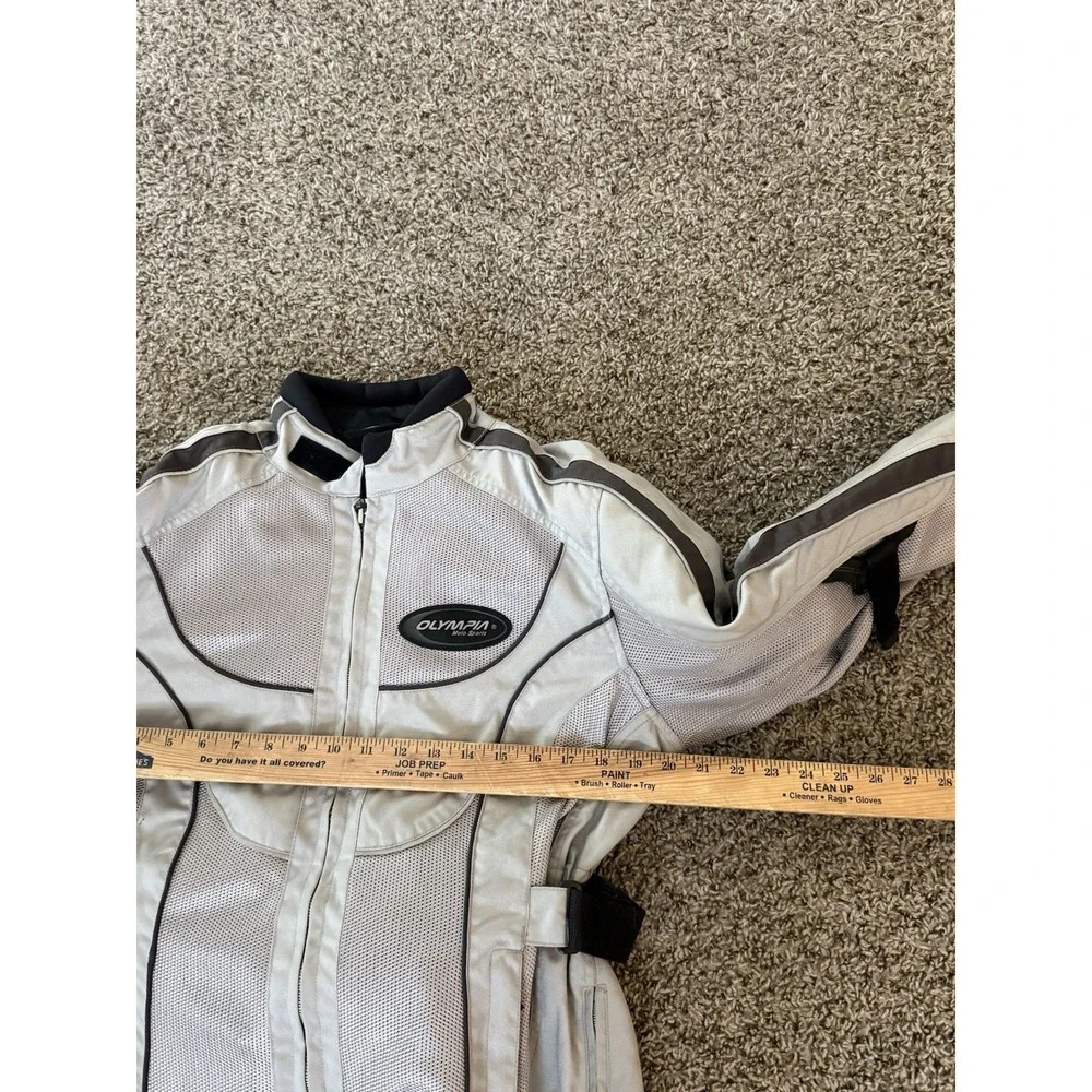 Olympia Moto Sports Jacket Motorcycle MED Cordura Reflective Silver Armored